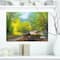 Designart - Summer Forest in Beautiful River - Landscapes Painting Print on Wrapped Canvas